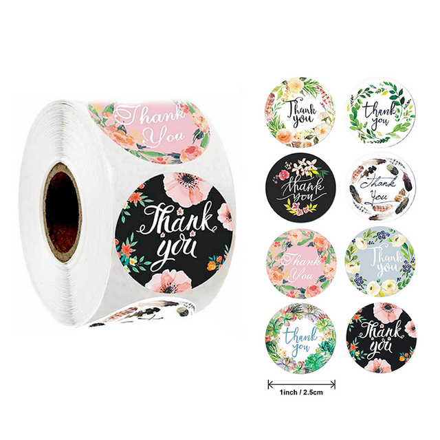 Thank You Stickers Seal Labels Scrapbook Handmade Sticker Wedding Party Christmas Gift Bag Decorations