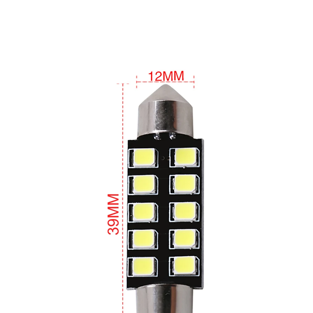 Белый 2835 чипов, 8 светодиодный 2835 SMD 31 мм 36 мм, Автомобильный светодиодный светильник для автомобиля, лампа для чтения в салоне автомобиля, купольная гирлянда, DC 12 В 6500K