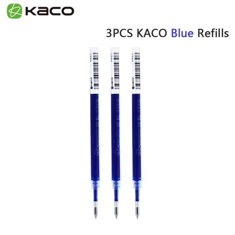 3PCS Blue Refill Xiao mi Pen, mi jia Kaco, цветная ручка, 0,5 мм, mi Kaco, ручка для подписи, розничная, 1 шт, заправка, цветные чернила+ 3 шт, KACO, заправка - Цвет: 3PCS Blue Refill