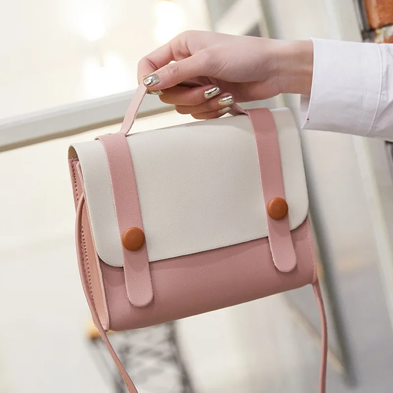 

College Style 2019 New Style Fashion Korean-style-Style Contrast Color Shoulder Bag Hipster Joint Mobile Phone Bag Hand Shoulder