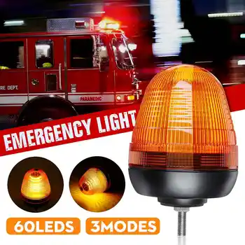 

1/2pcs 12V 24V Truck 60 LED Strobe Light Flashing Light Rotating Warning Beacon Emergency Lamp 3 Modes For Trailer Tractor Bus
