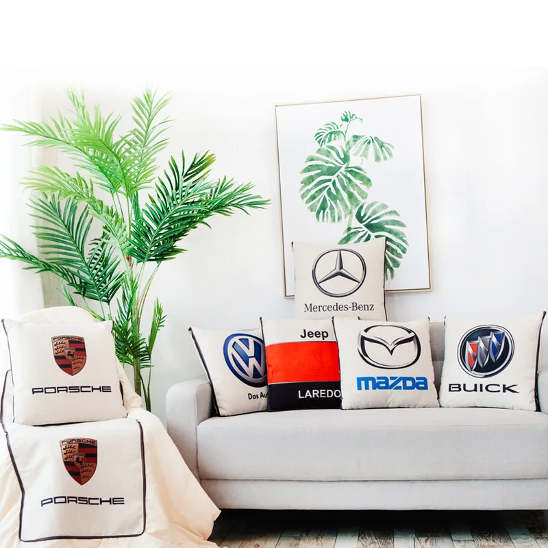 

Cotton Linen Car Pillow Blanket Sub-Dual Purpose Pillow Blanket Customizable Car Pillow Airable Cover Sample Graphic Customizati