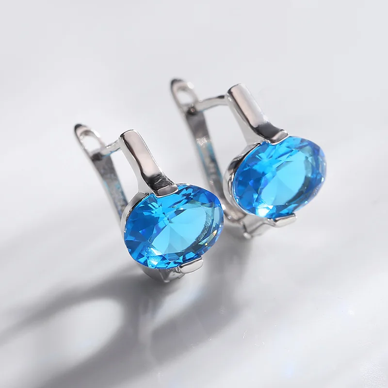 MAIKALE Simple Multicolor CZ Stud Earrings for Women Gold Silver Cubic Zirconia Charm Earrings New Fashion Jewelry Girls Gifts