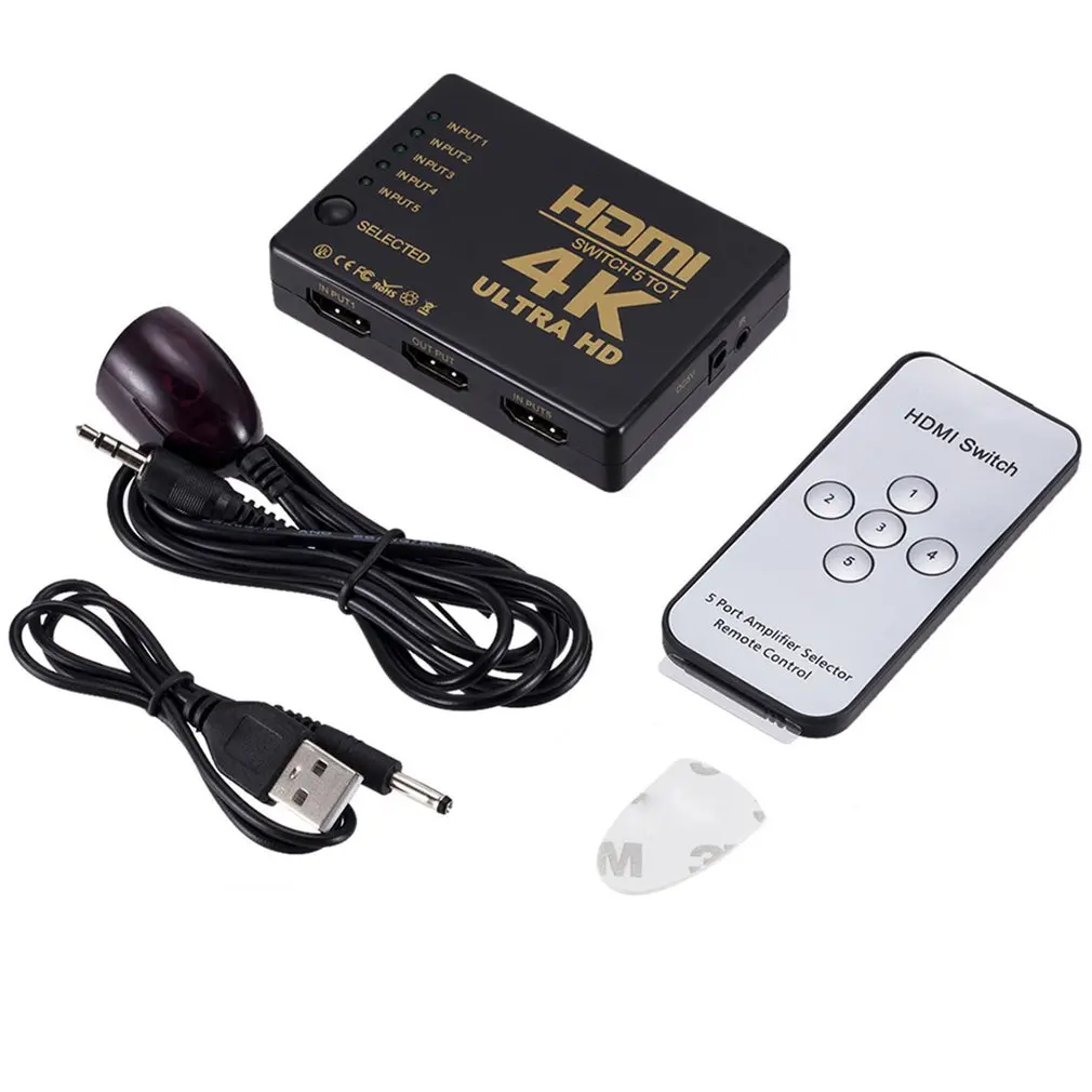 

Mini HDMI Switcher 4K HD1080P 3 5 Port HDMI Switch Selector Splitter with Hub IR Remote Controller for HDTV DVD TV BOX Z2 ACEHE