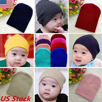 

2020 Brand New Baby Hats Beanies Winter Warm Cap Girl Boy Toddler Infant Kids Children Cute Unisex Soft Solid Knitted Hat Gift