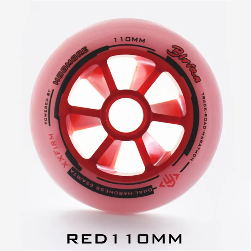 6 шт. Dualcore 65A 87A эластичное роликовое колесо для скоростного катания XXFirm blue red Magic 3-Wheel Road Track Racing 100 мм 110 мм Patines Rodas - Цвет: 6 Red 110mm wheels