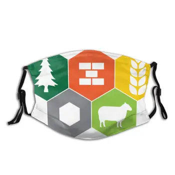 

Settlers Of Catan Non-Disposable Mouth Face Mask Game Anti Bacterial Dust Protection Cover Respirator Muffle Mask with Filters
