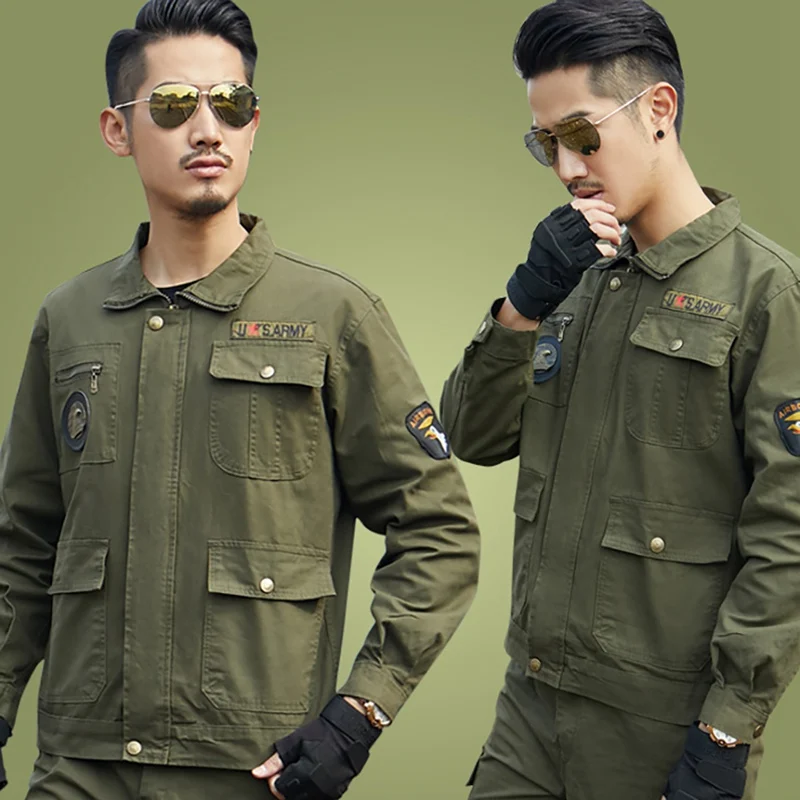 

Professional Outdoor Military Field Training Suit Breathable Multi Pocket Coat Trousers Training Clothes Uniform Kit Q1