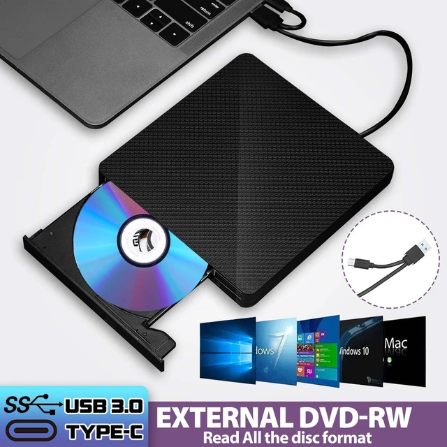 Lecteur DVD externe USB 3.0 Type-C Boîtier de lecteur CD Lecteur DVD-ROM  CD-RW CD DVD externe 8X pour Macbook Ordinateur portable de bureau -  AliExpress