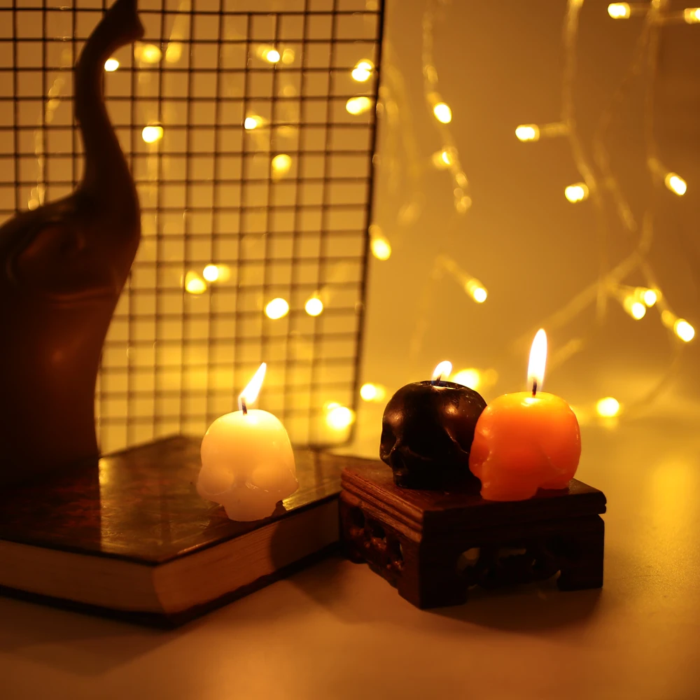 

1pcs Candle Bougie Horrible Creative Haunted House Indoor Prop Skull Halloween candle