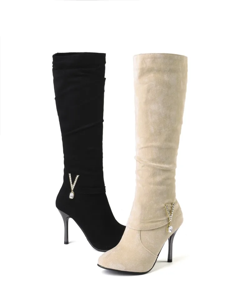 new style Autumn And Winter fashion Round head Comfortable Fine heel High heel High tube Women's boots size 34-43 8.5cm high