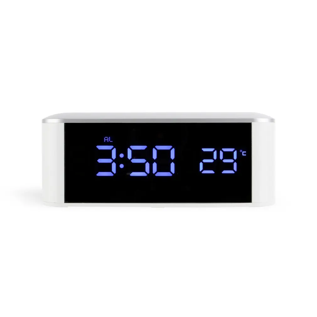 Оранжевый Touch Alarm Clocks Home Decor LED Table Clock Big LCD Electronic Desktop Digital Table USB Thermometer Alarm Snooze Clock - Цвет: Оранжевый