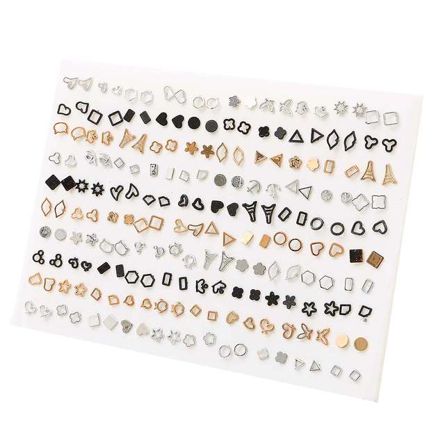 Colorful Fruit Flower Heart Star Crystal Stud Earrings Set Women Girls Small Plastic Geometric Crown Earrings Jewelry