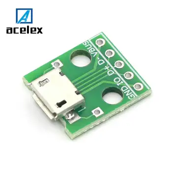 

10pcs Micro USB To DIP Adapter 5pin Female Connector Module Board Panel Female 5-Pin Pinboard B Type PCB 2.54 MM