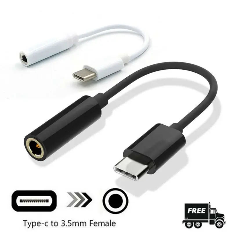 

Type-C to 3.5mm Earphone Cable Adapter USB 3.1 Type C USB-C Male to 3.5 AUX Audio Female Jack for Macbook Huawei P20 MATE 20