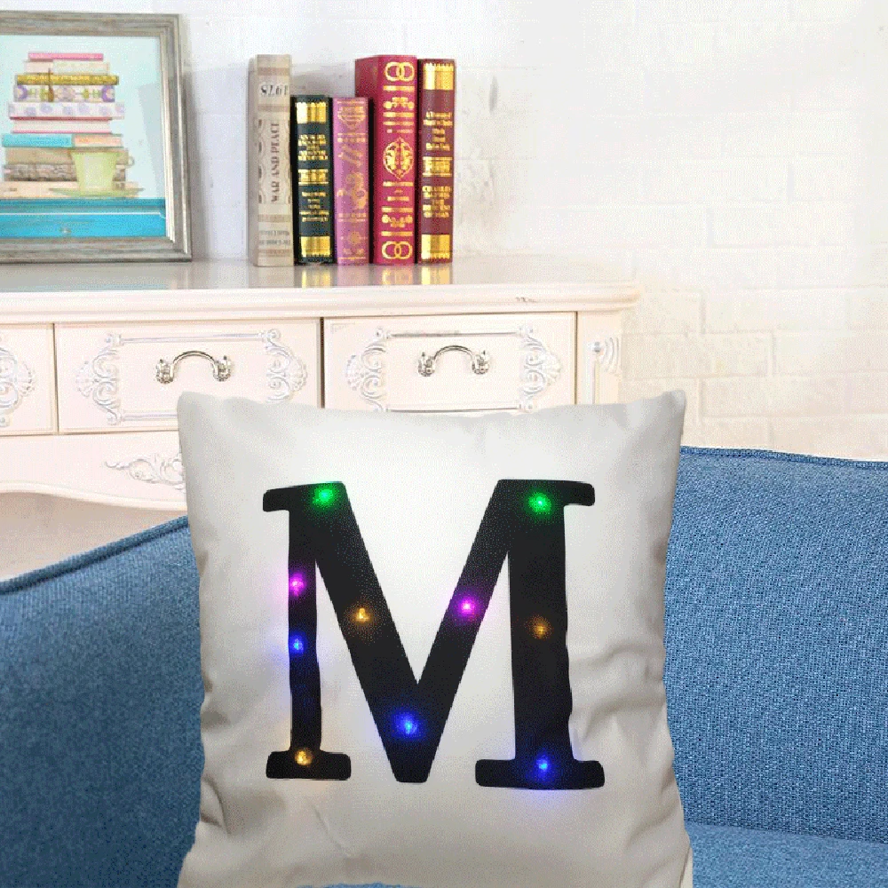 The New Color Lights Christmas Pillow LED Lights Pillow Creative Printing Linen - Цвет: M