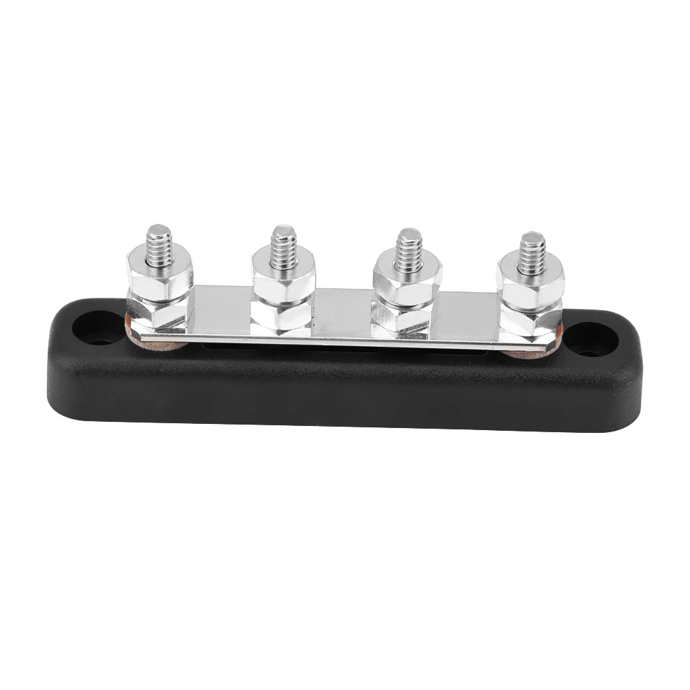 Bloco de Fibra de Vidro Feito em Aço v 4 Pregos Bus Bar Elétrica Junção Terminal Reforçada Nylon Bronze Inoxidável ac 300v dc 48 100a