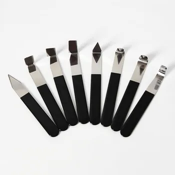 

Pottery repairing 8-piece set , wooden handle pottery mud shaped and shaped sharp blank knife Portable clay sculpture tools