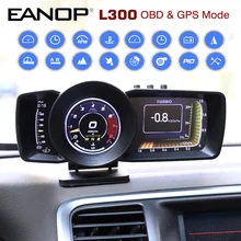 Eanop Hud OBD2 + Gps Head Up Digitale Lcd-scherm Auto Scanner Boordcomputer Accelorator Turbo Brake Test Voor Universele auto L300