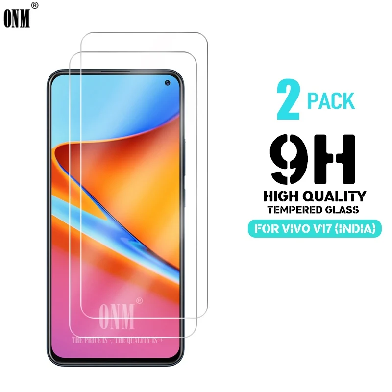 2 шт закаленное стекло для vivo V17 индийская версия защита экрана (Индия) Защитная