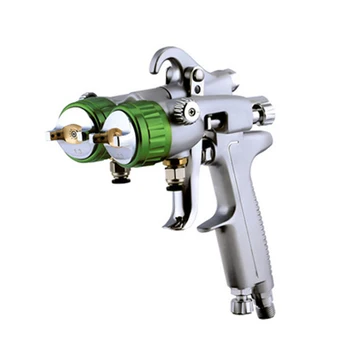 Best PT-29 Double-headed Pneumatic Sprayer Double Nozzle Air Paint Gun Pressure Feed Sprayer Spray Gun 8-12cfm 1000ml 4.0MPa 1.3mm