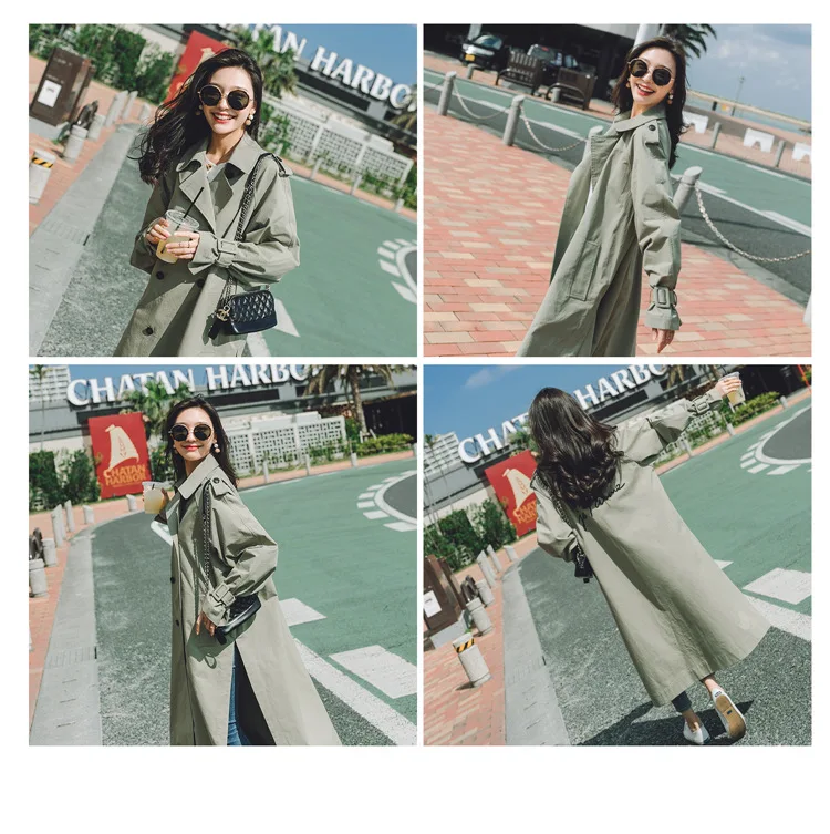 Main Push New Style Spring New Style Korean-style WOMEN'S Wear behind Embroidered Trench Coat