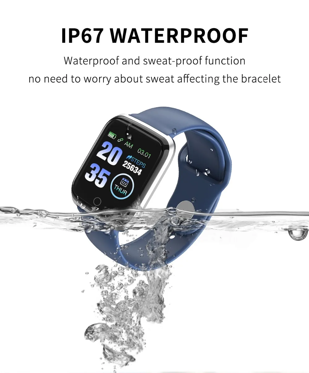 New Smart Watch Heart Rate Blood Monitor Fitness Bracelet Pressure Clock Health Watch Pedometer SmartWatch For IOS Android Phone (3)