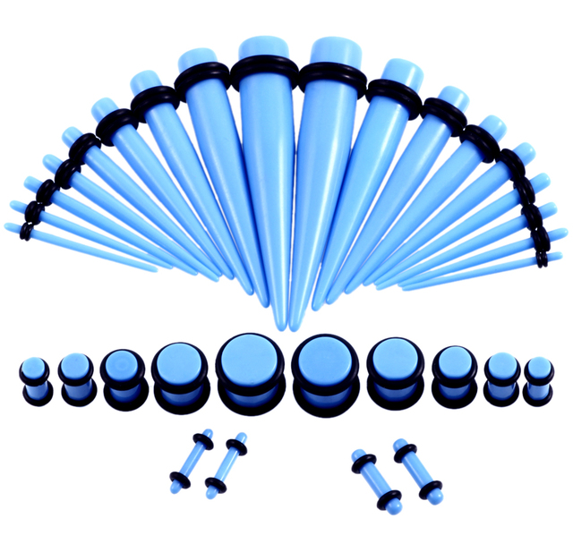 Acrylic Ear Gauge Taper and Plug Stretching Kits Mixed Color Ear Flesh Tunnel Expansion Body Piercing Jewelry 14G-00G