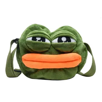 

3D Sad Frog Shoulder Bag Cute Animal Cosplay Anime Green Women Funny Messenger