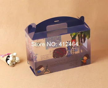 

PP medium hinged plastic sheet container triangle cheese cake box, transparent printing driven by jewelry box