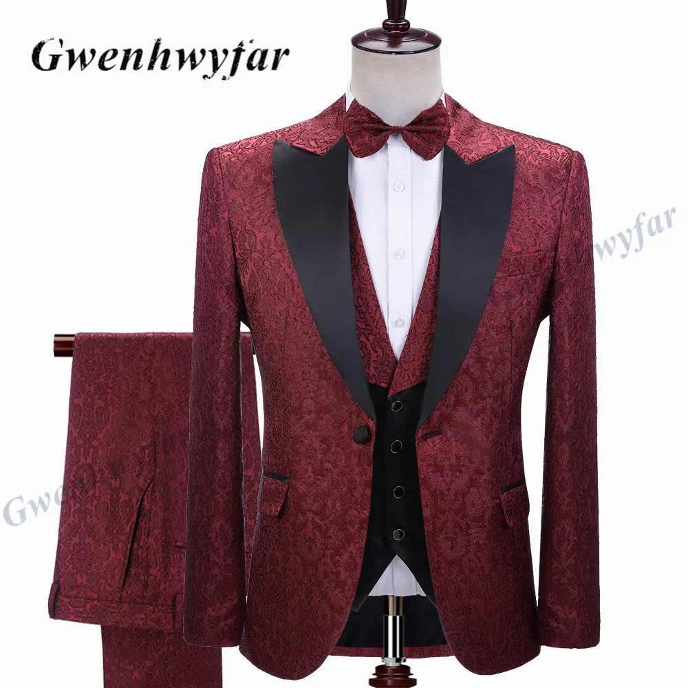 JELTOIN Mens Burgundy Tailcoat Coat Suit For Groom Set For Formal Dinner  Party, Wedding, Groomsman & Groom Tuxedo Set From Ronartest, $97.09 |  DHgate.Com