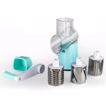 

Round Mandoline Slicer Vegetable Potato Cutter Manual Julienne Carrot Slicer Cheese Grater Stainless Steel Blades Kitchen Tool