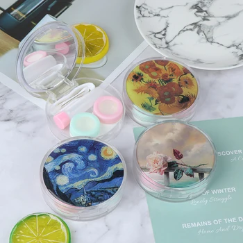 

1pc Portable Cute Mini Pocket Plastic Contact Lens Case Easy Carry Mirror Container Holder Travel Accessories