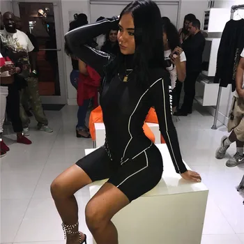 

Europe and the United States women's fall 2020 hot new print sports fitness long sleeve one-piece pants