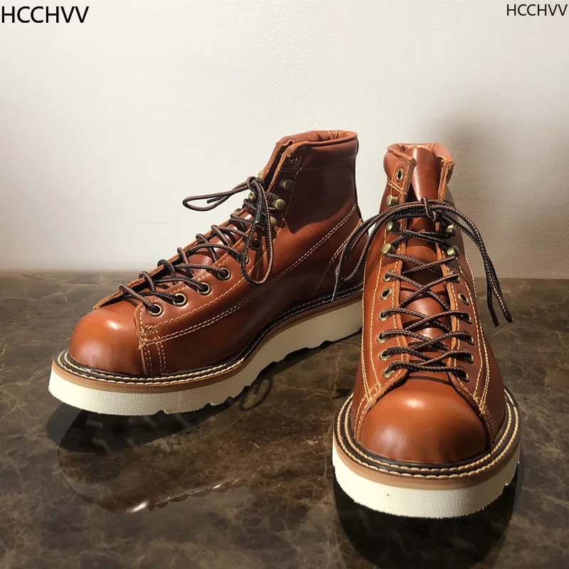Мужские ботинки Goodyear сапоги ручной работы из натуральной итальянской воловьей