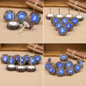 

10pcs Of 80# Flap Wheel Disc Shaft Abrasive Sanding Drill Polish Rotary Tool Uk