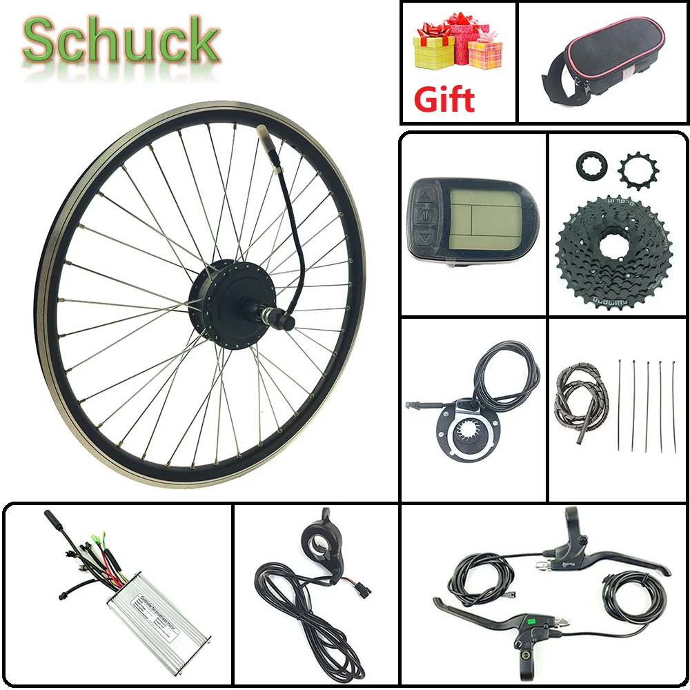 ^Cheap Schuck Electric Bicycle Ebike Conversion Kit LCD3 Display 48V500W Rear Cassete hub Motor Wheel with Electric E-Bike Kit