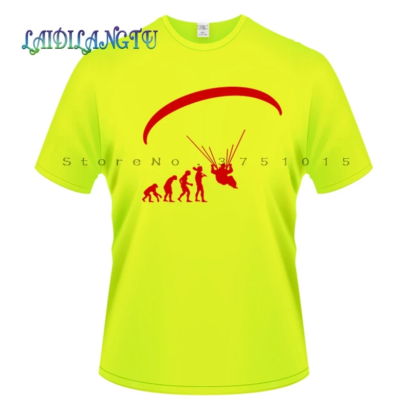 Fluorescent green Новая мода лето Born To Fly Evolution Of Paragliding paragliers Футболка мужская одежда топы футболки короткий рукав Футболка - Цвет: Fluorescent green