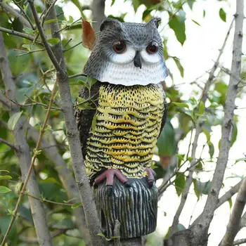 

Scarecrow Fake Owl Decoys Hand-Painted Realistic Garden Protector Scares Away Squirrels Pigeons Owl Model for Outdoor