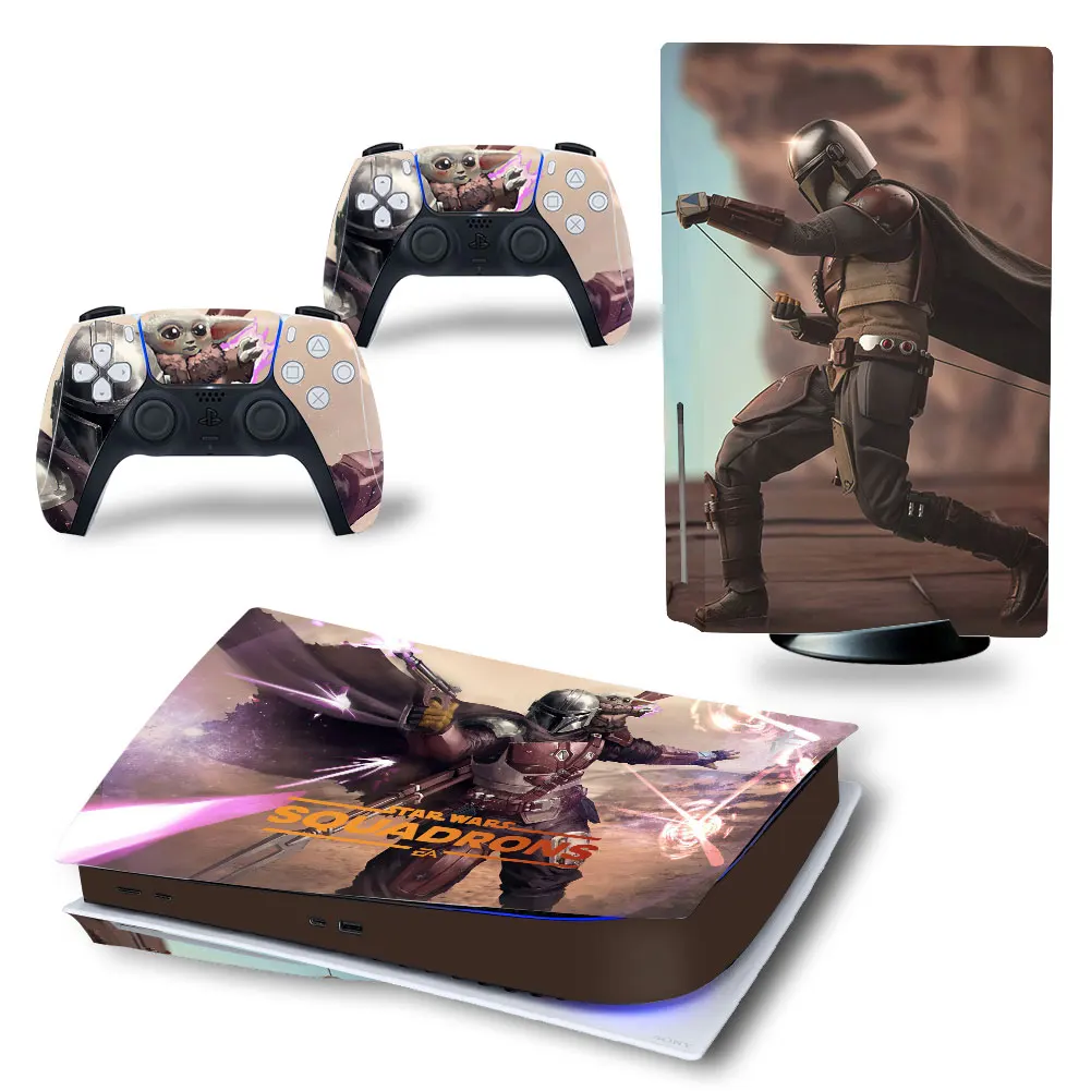 Marvel Star Wars PS5 Disk Skin Sticker Decal Cover for PlayStation 5 Console and 2 Controllers PS5 Disk Skin Sticker Vinyl