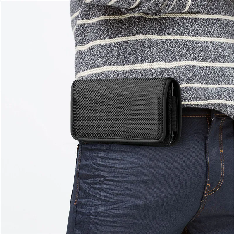 Universal Phone Pouch For iPhone X 11 8 7 6 6S Plus 5 5S SE 5C 4 4S Xr Xs Max Case Belt Clip Holster Oxford Cloth Bag Flip Cover