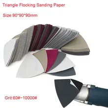 

10/20/50Pcs 90x90x90mm Triangle Flocking Sanding Paper 800# 1000# 1500#-10000# Wet Dry Abrasive Polishing Tool For Metal/Car