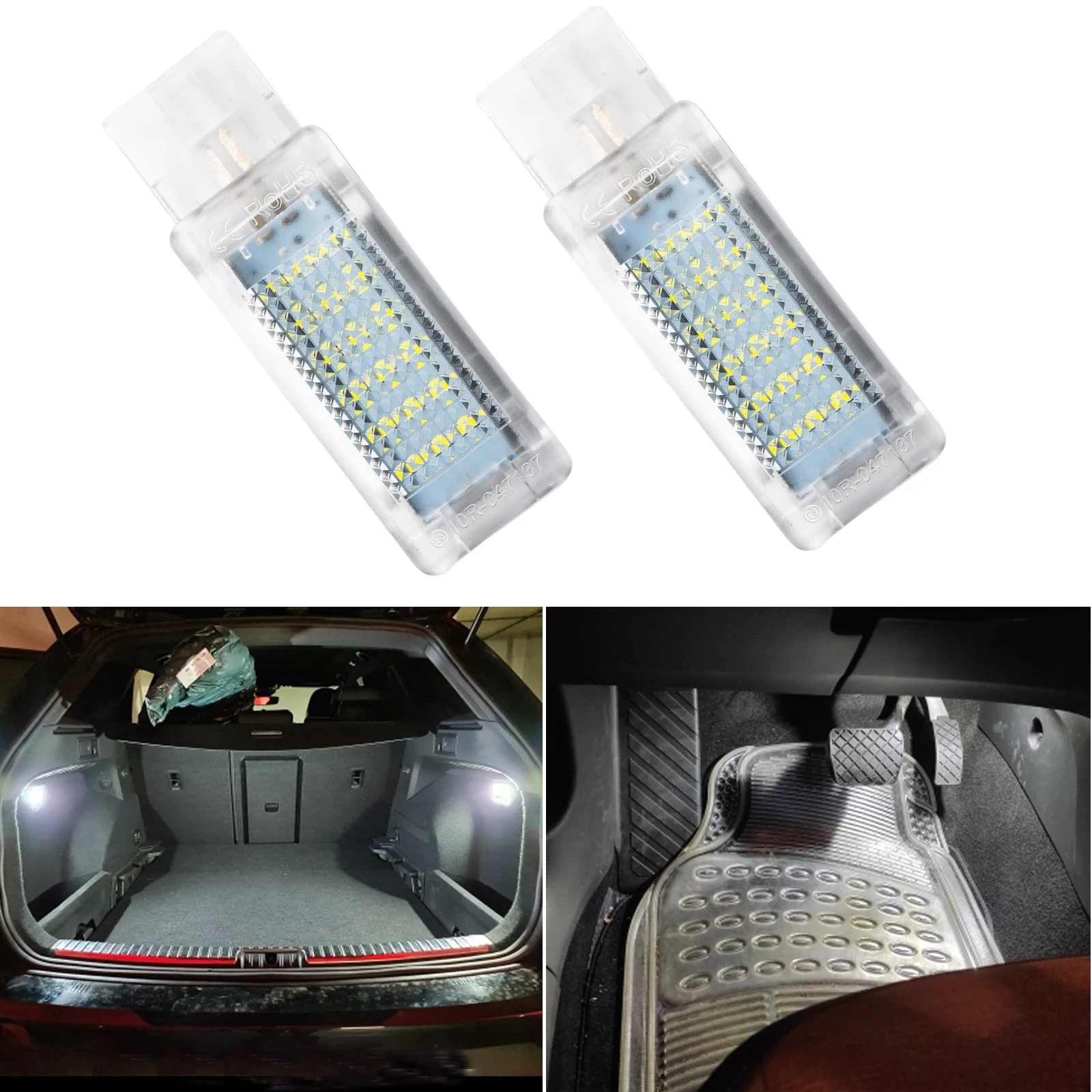 

2x Xenon White Footwell светильник багажник Светодиодная лампа для багажника для VW Caddy Golf Jetta Passat Polo Tiguan Sharan