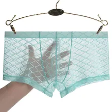Men Lengthen Boxer Seamless Shorts Trunks Underpant Slim Lengthen Boxer Panties Sport  Quick Drying Thin Transparent Underwear
