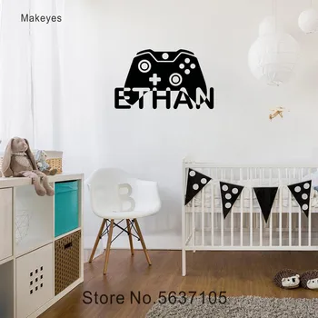 

Makeyes Custom Name Gamer Wall Sticker Home Kids Bedroom Wall Decor Personalized Name Baby Boy Wall Decal Gaming Decoration Q322