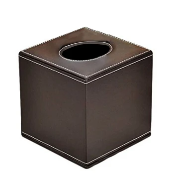 

Square Pu Facial Tissue Paper Holder Box Durable Cowhide Pattern Tissue Box Covers Case For Home Office Car Automotive Decoratio