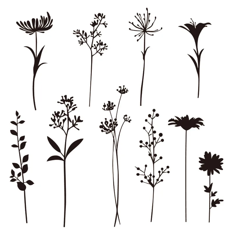 

14x14 Flowers and trees New Transparent Clear Rubber Stamp Sheet Cling Scrapbooking Photo Album PaperCard DIY Craft
