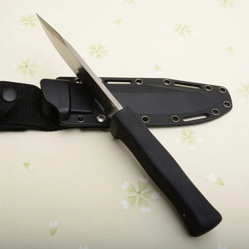 COLD 28109 straight Knife 5cr15 Blade Long Kraton Handle Outdoor Camping Hunter Fishing knives Tactical Survial pocket EDC Tools