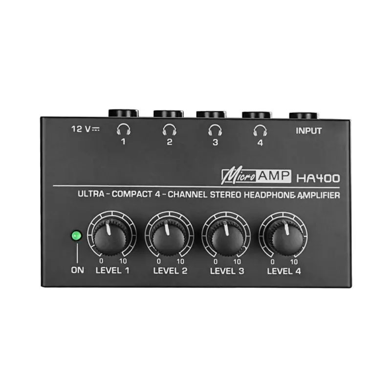 4 Channels Headphone Amplifier Mini Stereo Audio Earphone Splitter For Sound Reinforcement Studio Earphone Splitter New