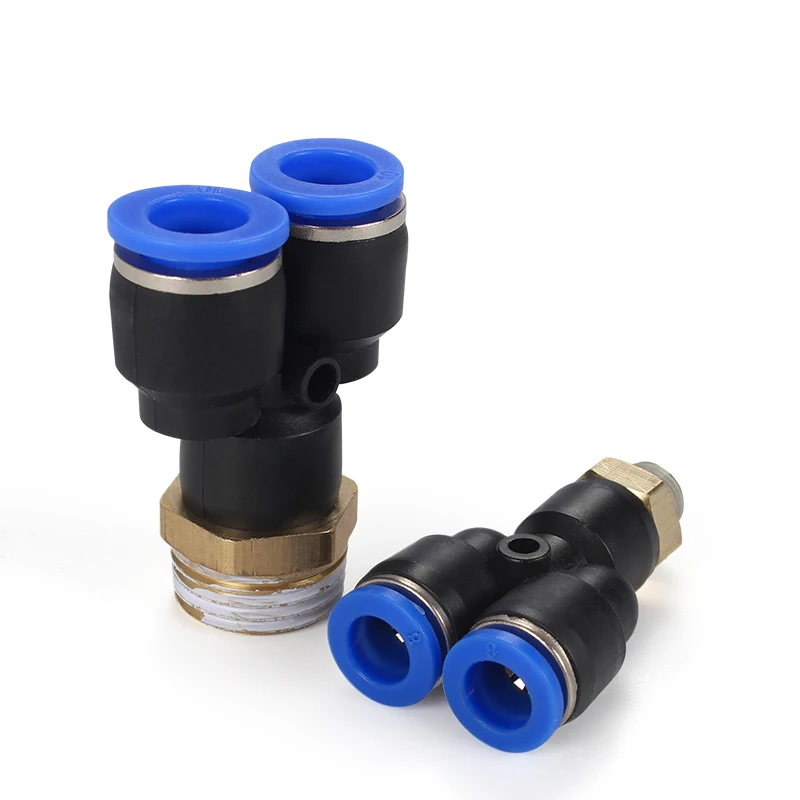 Color : 6mm OD Hose, Specification : 3/8 Terminal connectors 10pcs PX4 6 8 10 12mm to Male thread M5 1/8 1/4 3/8 1/2 bsp coupler Y type Tee Air Pneumatic fittings quick Connector 